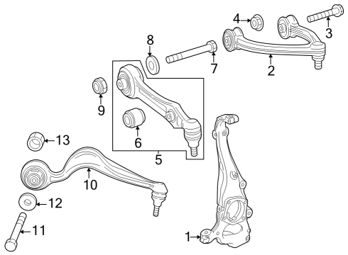 2023 Mercedes-Benz EQS 450 SUV Front Suspension Components  Diagram