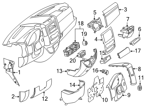 2017 Mercedes-Benz Sprinter 2500 Cluster & Switches, Instrument Panel Diagram 3