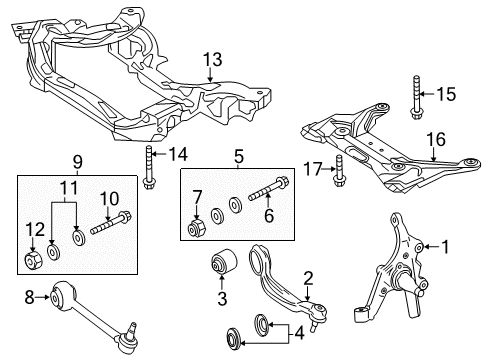 2010 Mercedes-Benz E550 Front Suspension, Control Arm, Stabilizer Bar Diagram 3