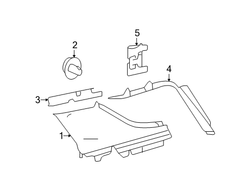 Quarter Trim Panel Diagram for 164-690-19-25-9D86