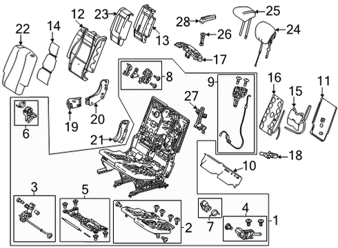 2022 Mercedes-Benz GLS450 Second Row Seats, Body Diagram 4