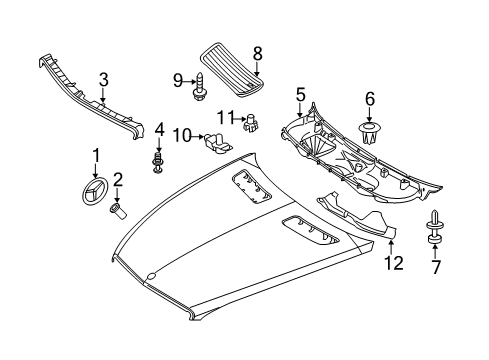 Cover Panel Grommet Diagram for 000-998-14-01-64