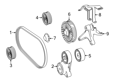 2014 Mercedes-Benz E550 Belts & Pulleys, Cooling Diagram 2