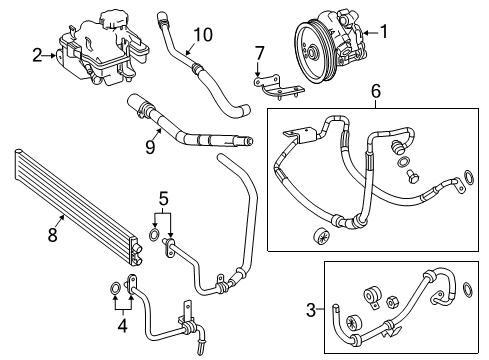 2010 Mercedes-Benz E63 AMG P/S Pump & Hoses, Steering Gear & Linkage Diagram 2