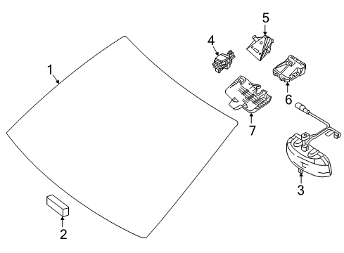 2022 Mercedes-Benz C43 AMG Glass - Windshield Diagram 1