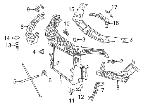 2017 Mercedes-Benz GLE43 AMG Radiator Support Diagram 2