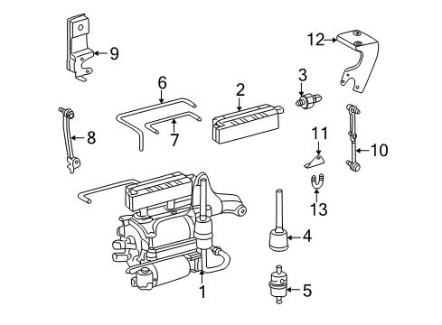 2004 Mercedes-Benz S430 Ride Control - Rear Diagram 1