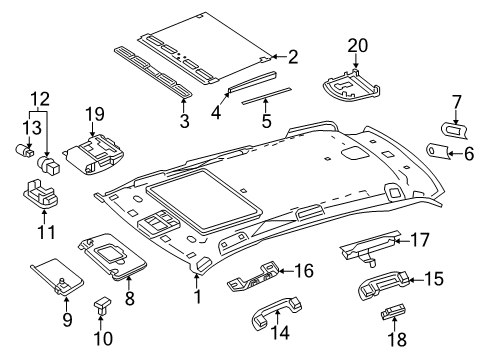 2013 Mercedes-Benz ML63 AMG Interior Trim - Roof Diagram 2