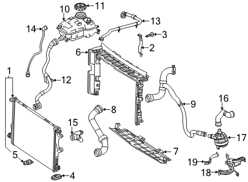 2022 Mercedes-Benz CLA250 Radiator & Components Diagram