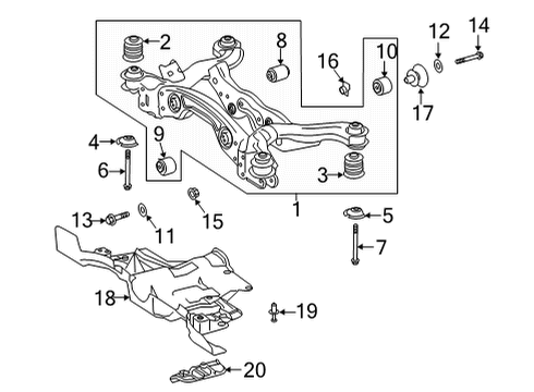 Suspension Crossmember Diagram for 247-350-39-04