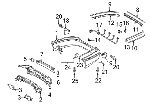 2005 Mercedes-Benz S600 Rear Bumper Diagram