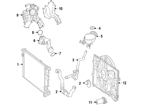 2012 Mercedes-Benz E63 AMG Cooling System, Radiator, Water Pump, Cooling Fan Diagram 2