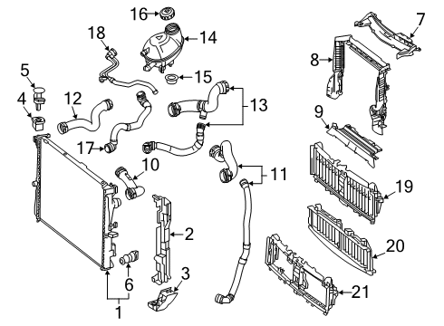 2019 Mercedes-Benz CLS450 Radiator & Components, Water Pump, Cooling Fan Diagram 3