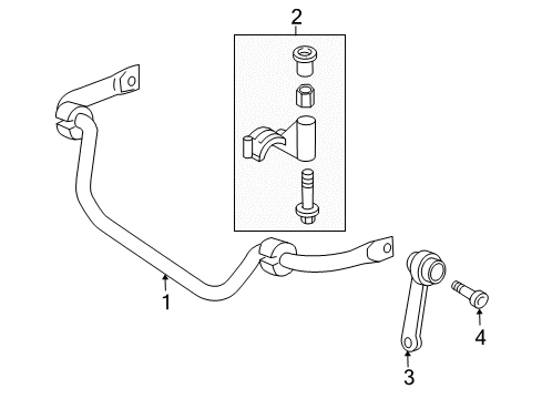 2008 Mercedes-Benz CLS550 Stabilizer Bar & Components - Front Diagram