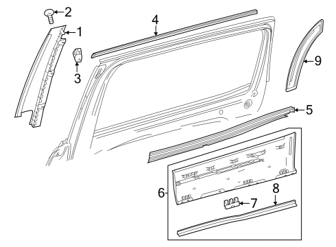 2022 Mercedes-Benz EQB 350 Exterior Trim - Rear Door Diagram