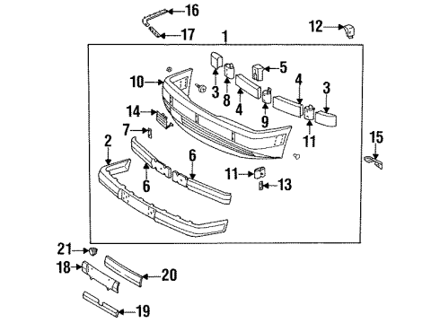 1987 Mercedes-Benz 300TD Front Bumper Diagram