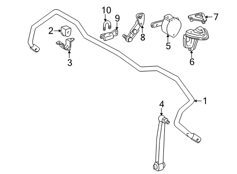 2002 Mercedes-Benz E55 AMG Stabilizer Bar & Components - Rear Diagram 1