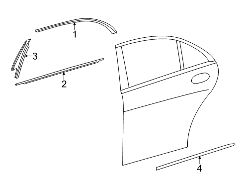 2017 Mercedes-Benz S550 Exterior Trim - Rear Door Diagram