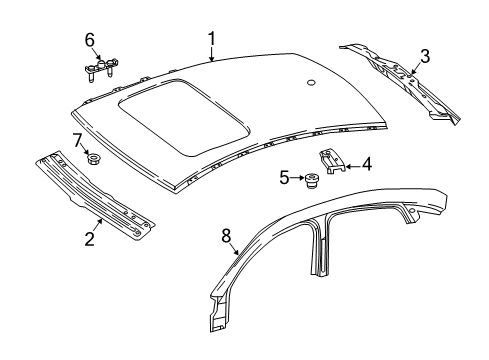 2019 Mercedes-Benz GLC63 AMG Roof & Components Diagram 1