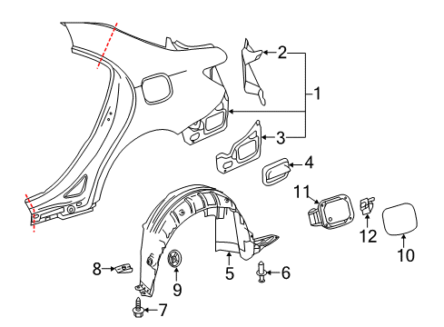 2017 Mercedes-Benz CLA45 AMG Quarter Panel & Components