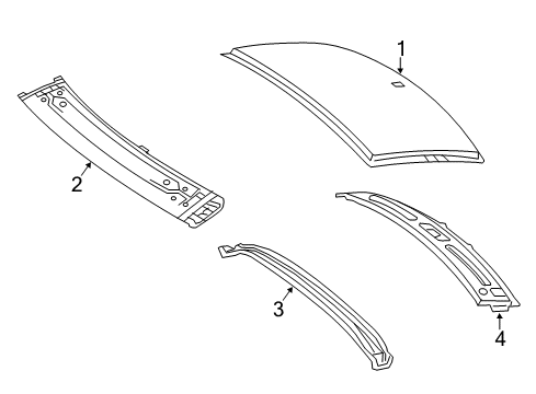 2019 Mercedes-Benz CLA250 Roof & Components Diagram 1