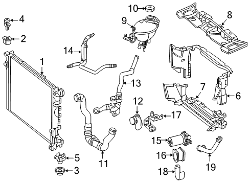 Radiator Hose Diagram for 212-501-25-82