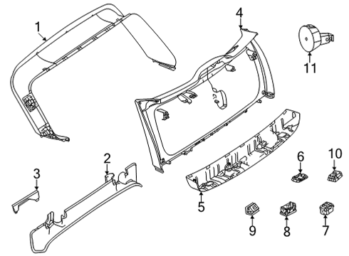 2022 Mercedes-Benz GLS63 AMG Interior Trim - Lift Gate Diagram