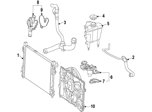 2015 Mercedes-Benz SL65 AMG Cooling System, Radiator, Water Pump, Cooling Fan Diagram 2