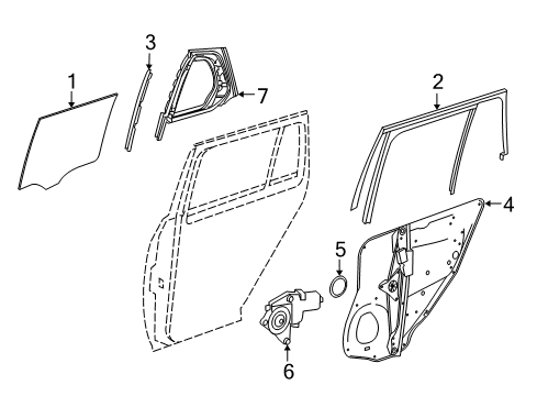 2021 Mercedes-Benz GLC63 AMG Front Door Glass & Hardware Diagram 4