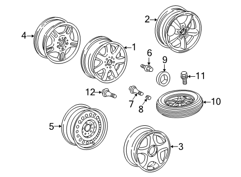 Wheel Bolt Diagram for 000-990-45-07