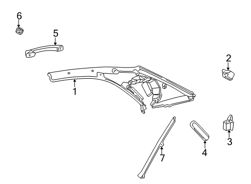 Seat Belt Bezel Diagram for 124-695-00-59-9B51