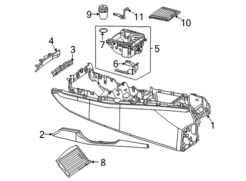 2023 Mercedes-Benz GLE63 AMG S Console Diagram 4