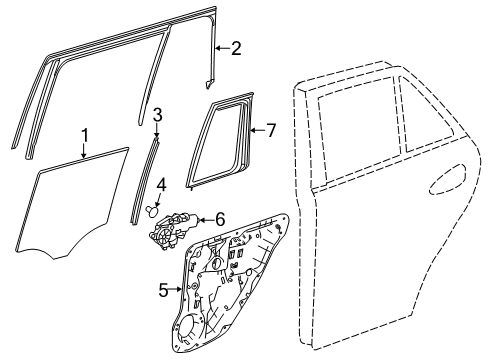 2014 Mercedes-Benz GL350 Rear Door Diagram 2