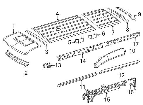 2014 Mercedes-Benz Sprinter 2500 Roof & Components Diagram 2