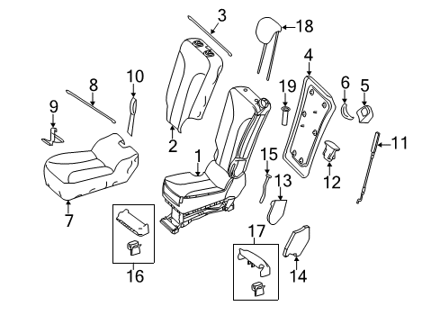 2010 Mercedes-Benz R350 Rear Seat Components Diagram 2