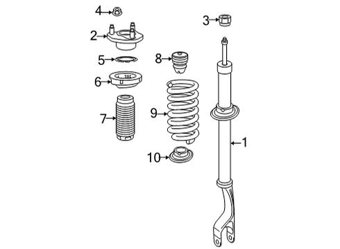 2020 Mercedes-Benz GLC300 Struts & Components - Front Diagram 4