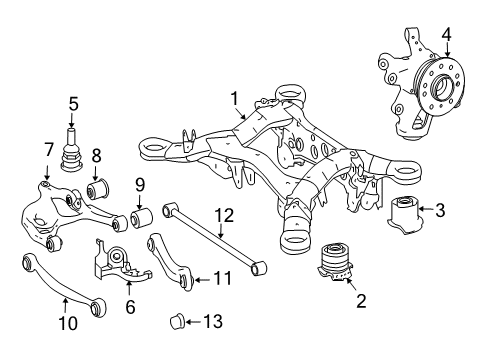 2010 Mercedes-Benz ML450 Rear Suspension, Control Arm Diagram 1