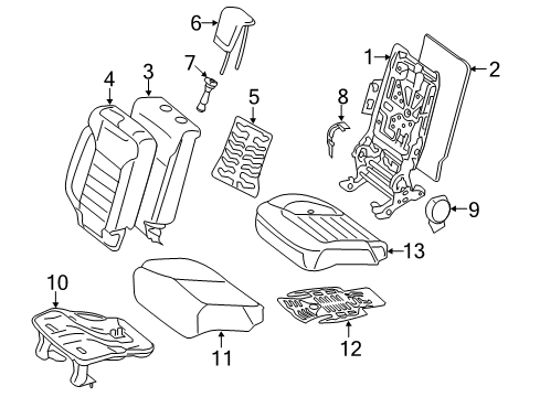 2016 Mercedes-Benz GLE400 Rear Seat Components Diagram 2