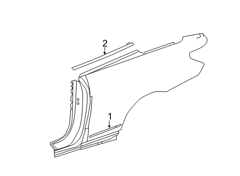 2016 Mercedes-Benz E550 Exterior Trim - Quarter Panel Diagram 1