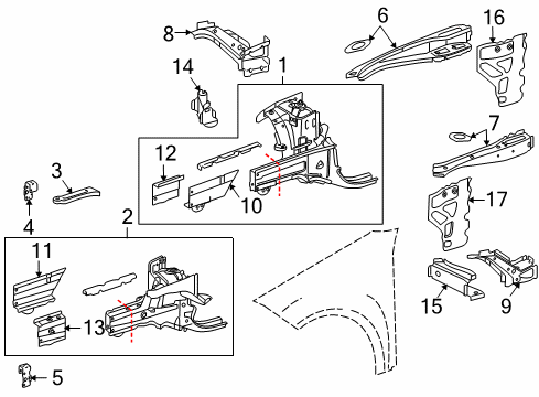 Front Mount Bracket Diagram for 204-620-03-14-64