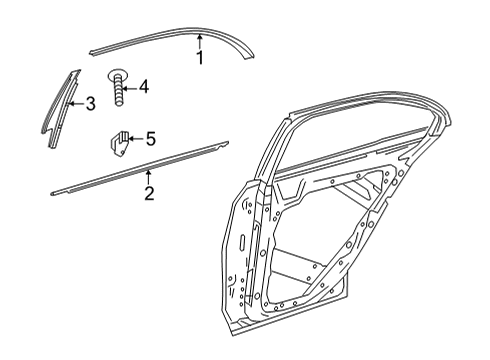 2024 Mercedes-Benz C43 AMG Exterior Trim - Rear Door Diagram