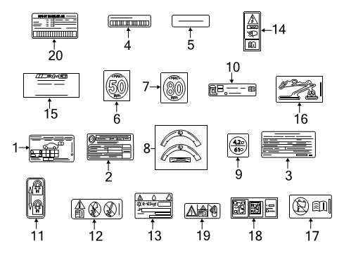 Tire Pressure Label Diagram for 156-584-23-00