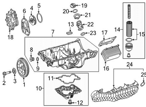 2023 Mercedes-Benz AMG GT 63 Engine Parts & Mounts, Timing, Lubrication System Diagram 1