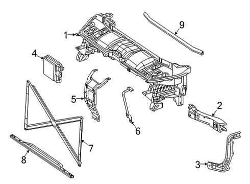 2022 Mercedes-Benz GLS450 Radiator Support Diagram