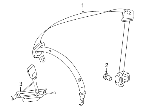 2008 Mercedes-Benz CL63 AMG Front Seat Belts Diagram