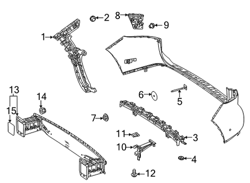 2022 Mercedes-Benz GLA250 Bumper & Components - Rear Diagram 3