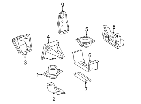 2012 Mercedes-Benz R350 Engine & Trans Mounting Diagram 2