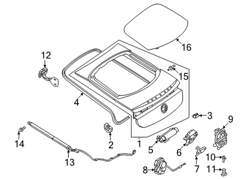 2023 Mercedes-Benz EQS 580 Trunk Lid & Components