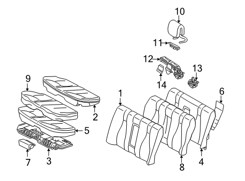 Seat Back Assembly Diagram for 220-920-07-30-9C05