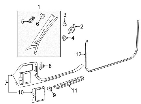 Kick Panel Trim Diagram for 238-686-00-00-5F24